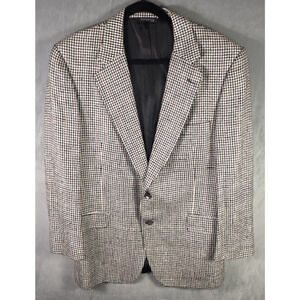 Burberry 100% Pure Silk Blazer Houndstooth Sports Coat Men's‎ 42 Vintage USA